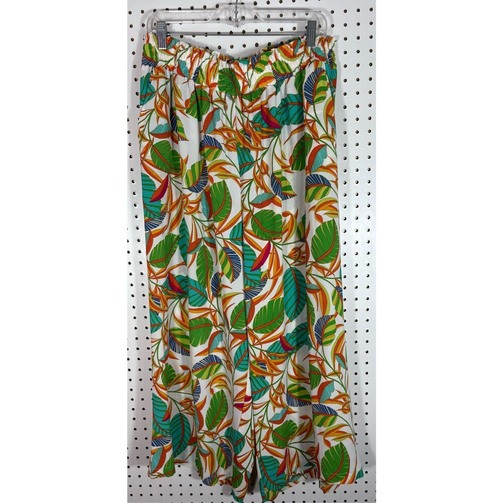 Rose + Olive floral wide leg pants size 1x